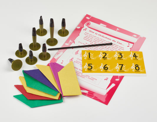 8 cracker decorativi con divertenti contenuti musicali per la cena.