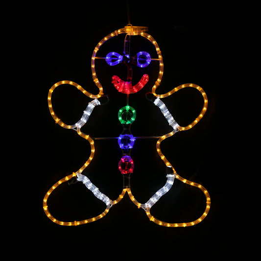 Omino di pan di zenzero - Luce natalizia da esterno - 90x110 cm