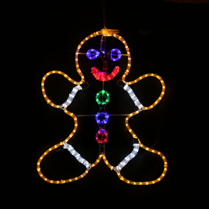 Omino di pan di zenzero - Luce natalizia da esterno - 90x110 cm