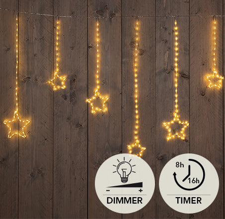 Stringa luminosa per tende a LED con stelle 200 cm