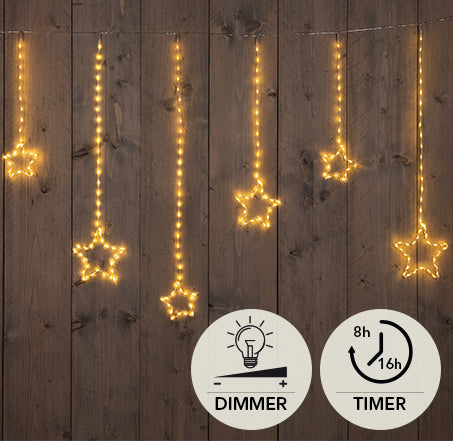 Stringa luminosa per tende a LED con stelle 400 cm