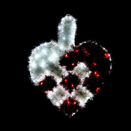 Christmas Ligths outdoor heart red and white 2D