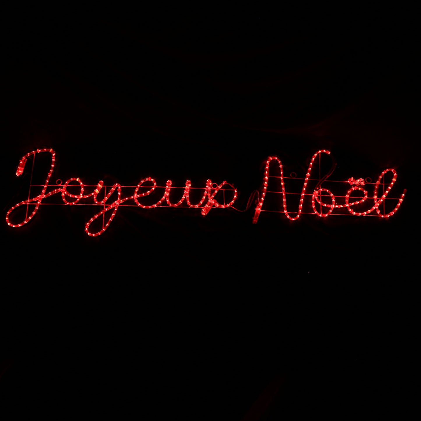 Insegna LED Joyeux Noël Rossa 43x181