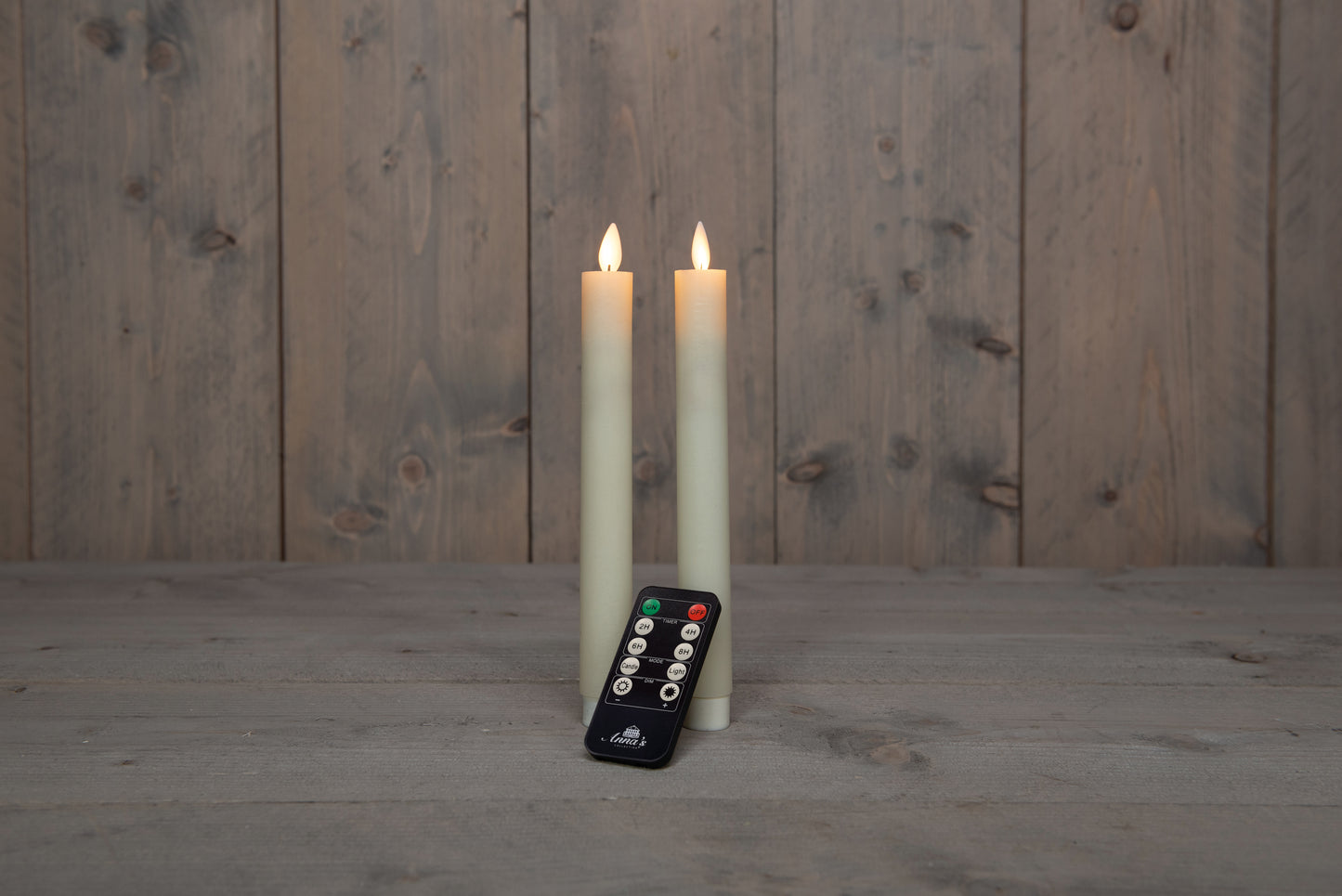 Candele coniche a LED color avorio, 2 pezzi, senza fiamma, funzionanti a batteria con telecomando