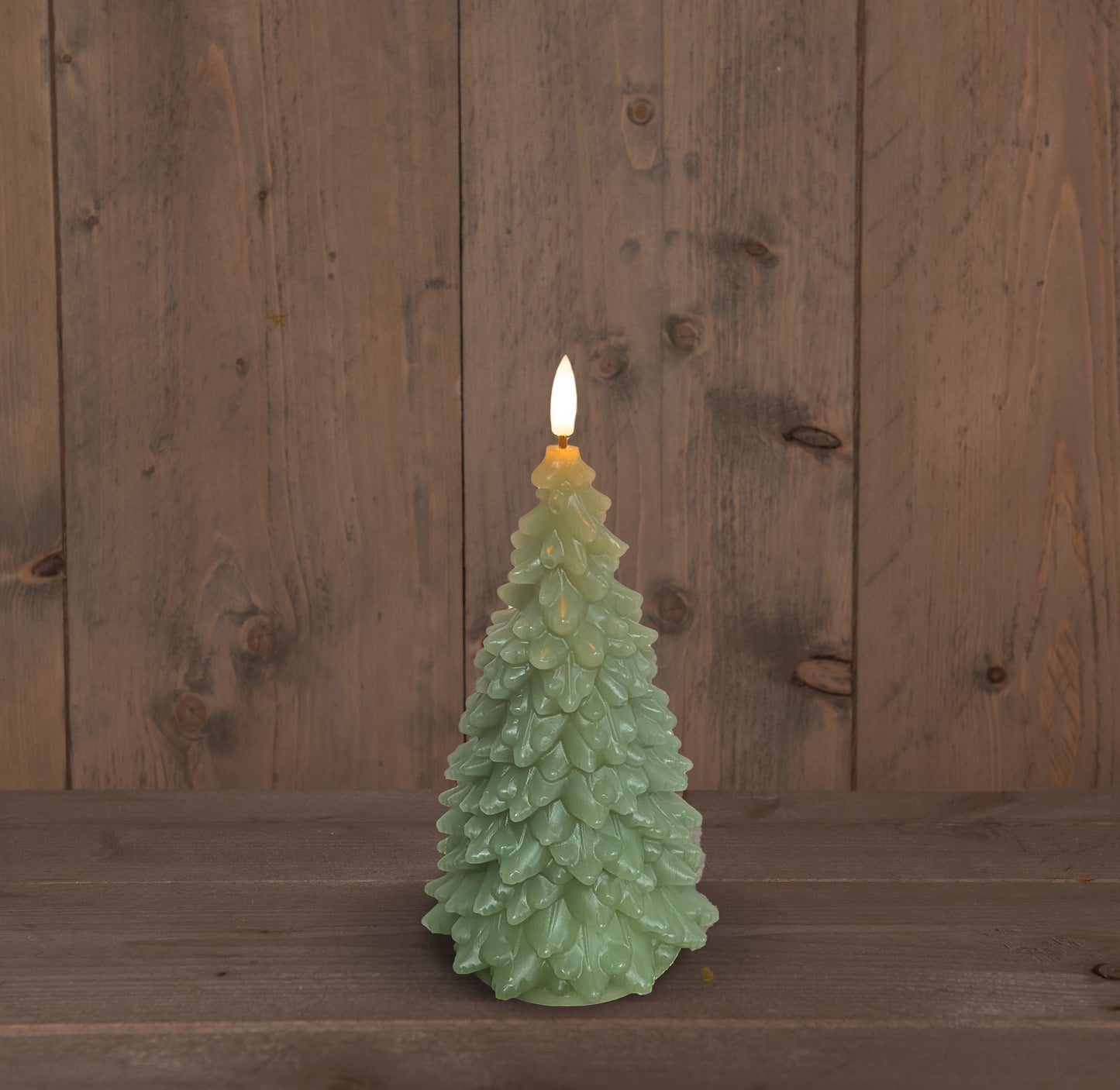 Candela per albero di Natale 3D senza fiamma LED WICK JADE GREEN - 20 cm