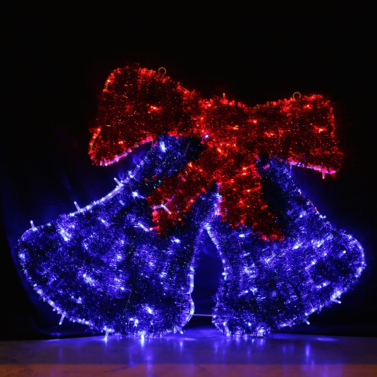 Campana di Natale a LED - Rossa e Blu - 73x55cm