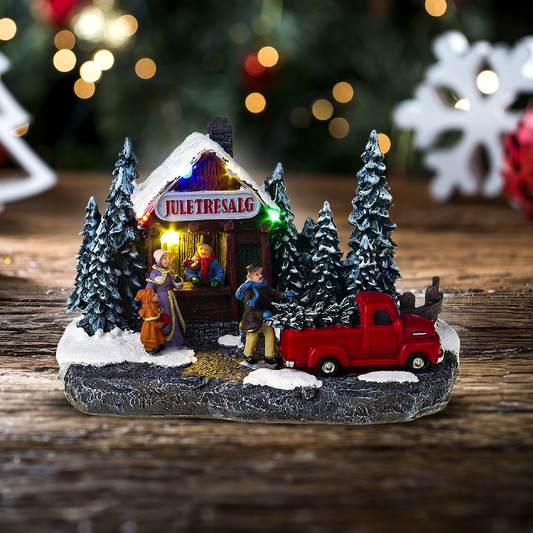 Bancarella dell'albero di Natale - Scena del villaggio di Natale