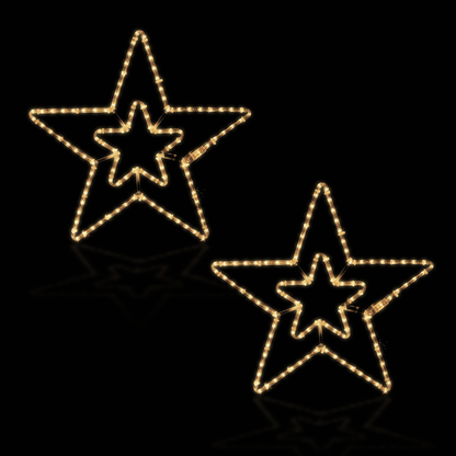 Luce Natalizia 2 Stelle 57x55 - LED da esterno