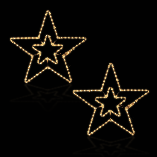 Luce Natalizia 2 Stelle 57x55 - LED da esterno