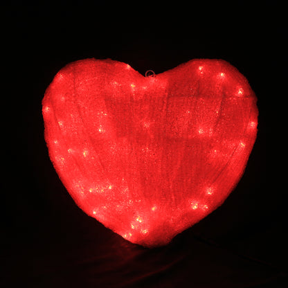 Christmas light red 3d heart