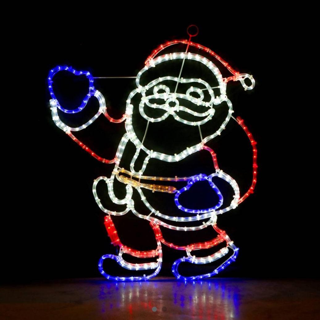 Motivo LED Babbo Natale a figura intera - 88,5x78,8 cm