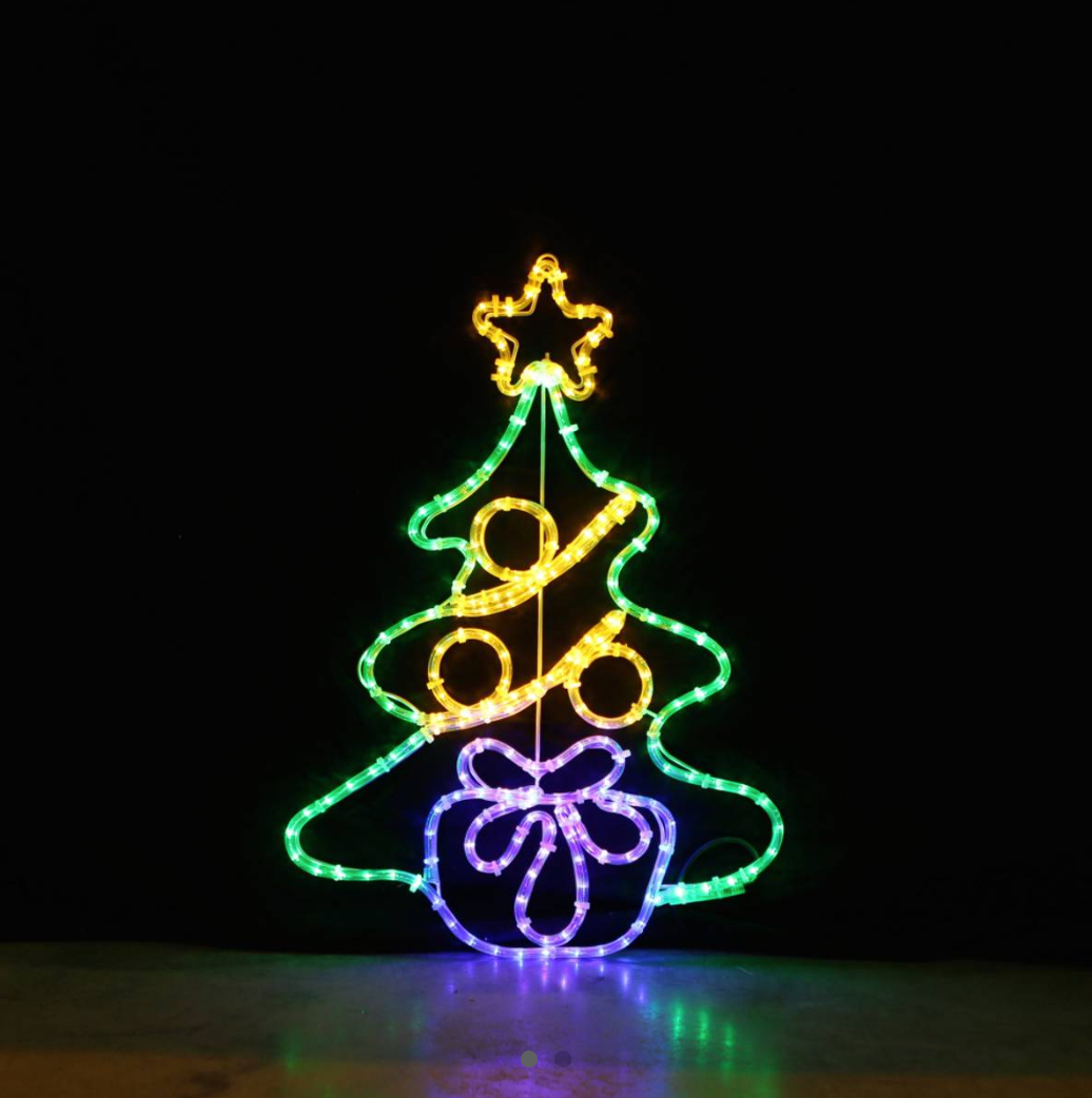 Albero di Natale con regalo - Motivo LED 75x53