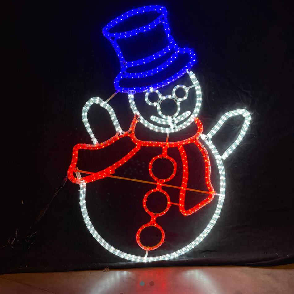 Pupazzo di neve a LED 120x80 cm - Luce natalizia da esterno